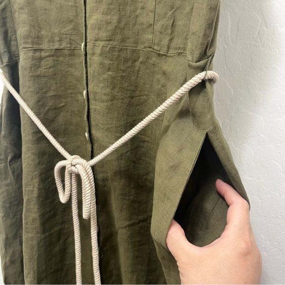 Talbots Linen Fit & Flare Shirt Dress Size 14P - Picture 4 of 6